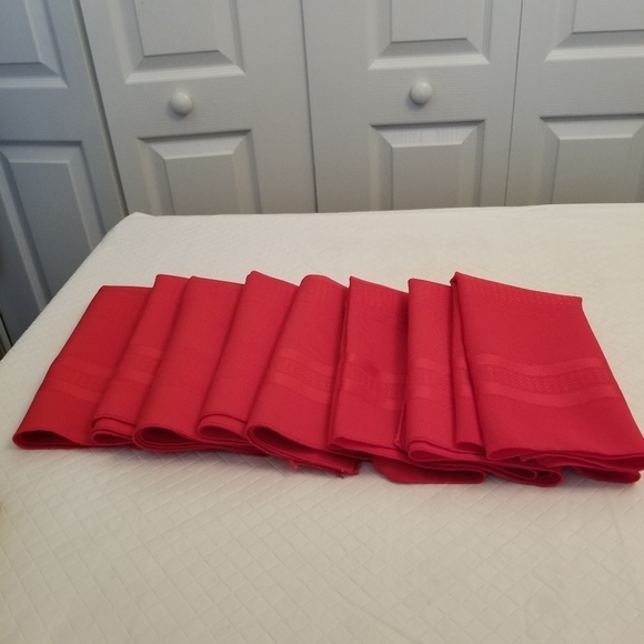Other - Set Of 8 Red On Red Napkins 17 X 18 Inches